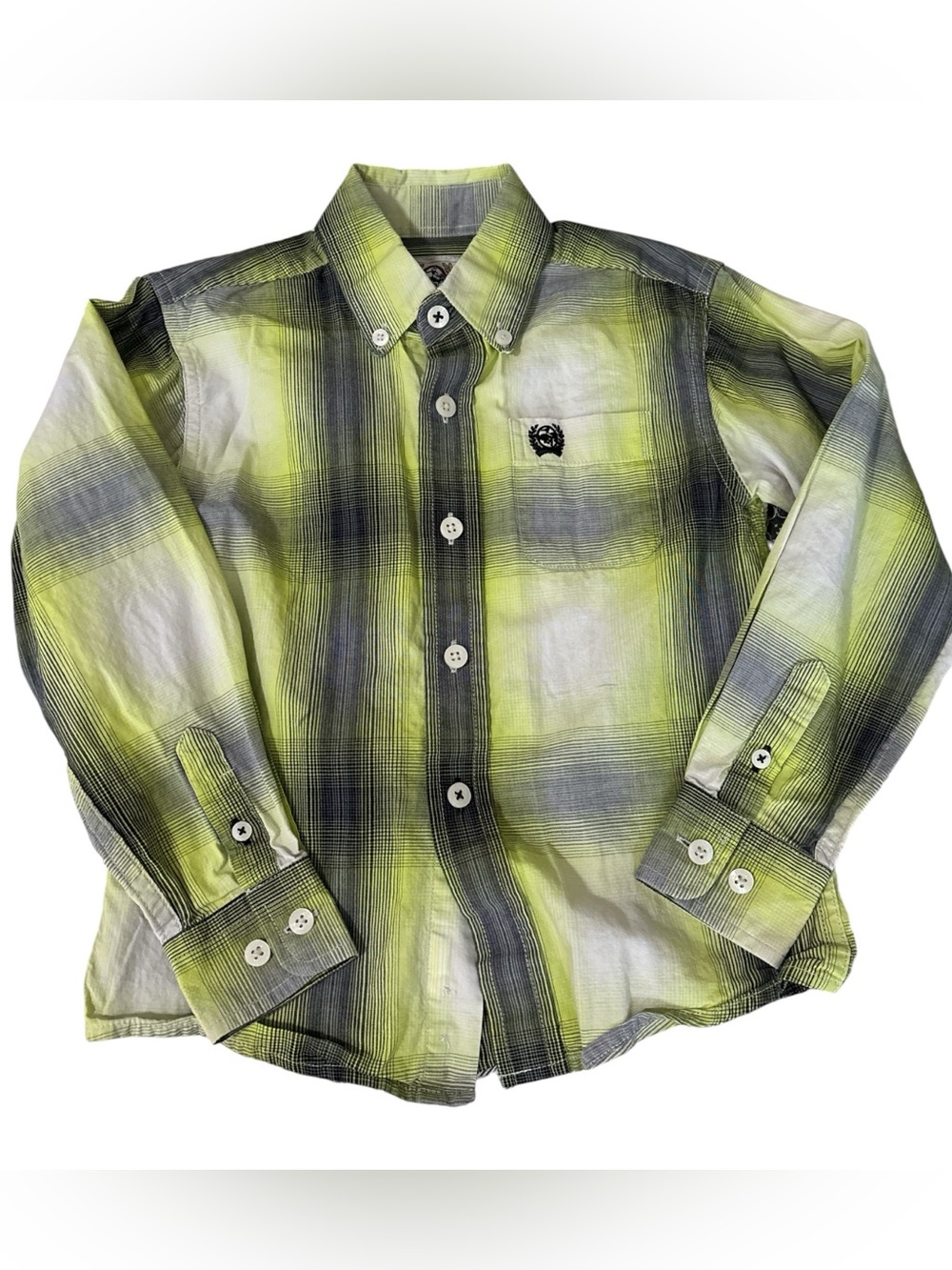 Cinch Boys Green Plaid Button-Down Shirt